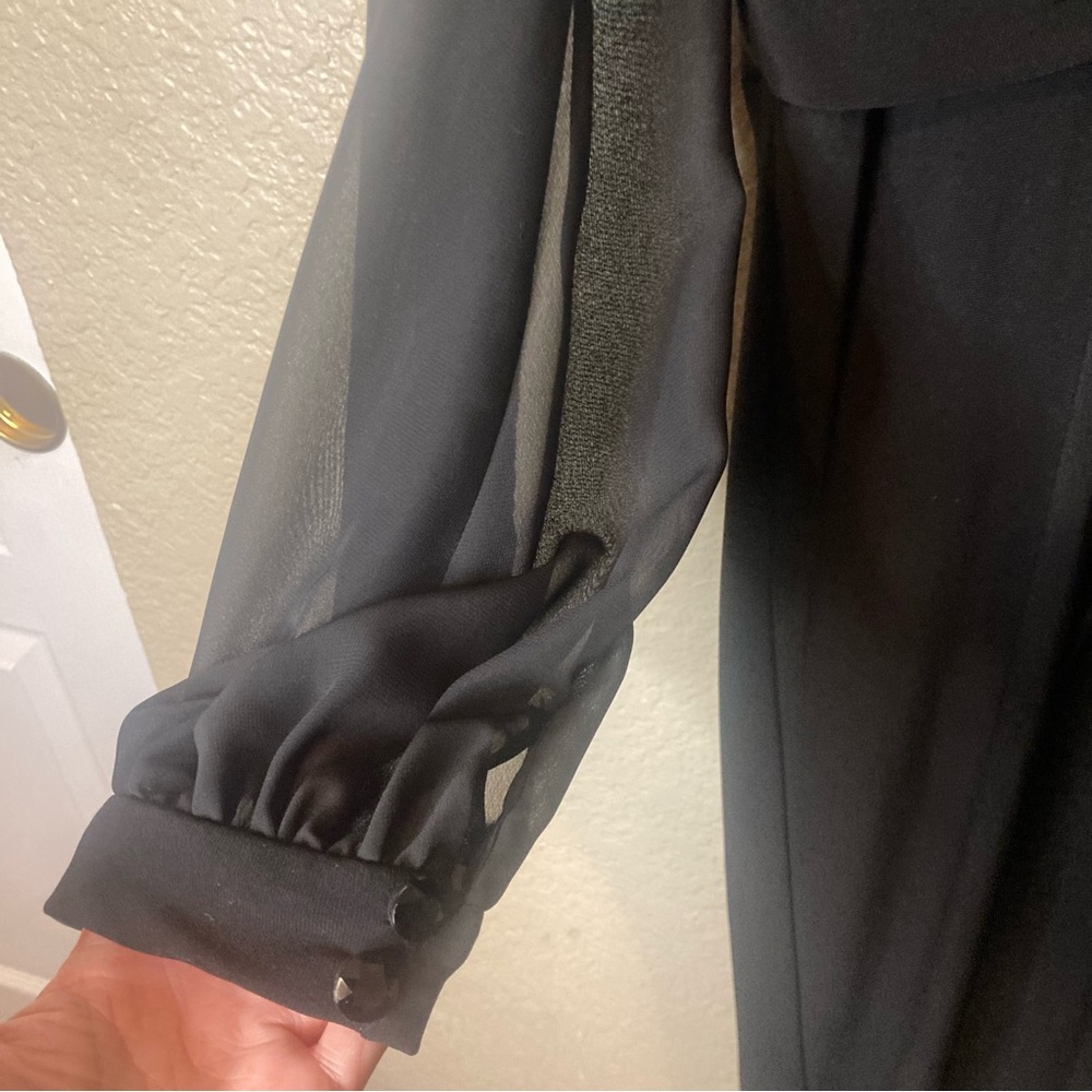 Alex Evenings Womens 10 Black Long Sleeve Gown Maxi Dress Formal Wedding $129 - Picture 6 of 16